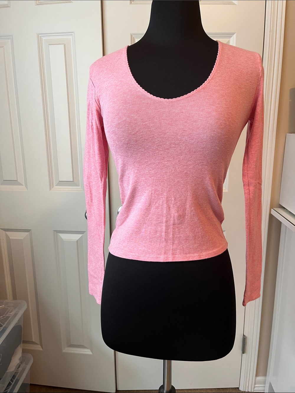 GAP Pink Scoop Neck Long Sleeve Top